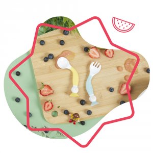 Lots de 2 couverts d'apprentissage flexibles Badabulle