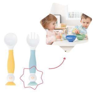 Lots de 2 couverts d'apprentissage flexibles Badabulle