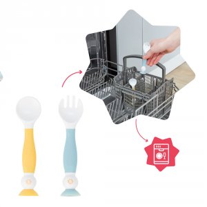 Lots de 2 couverts d'apprentissage flexibles Badabulle