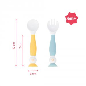 Lots de 2 couverts d'apprentissage flexibles Badabulle