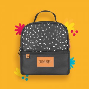 Sac isotherme repas 2 compartiments noir Badabulle