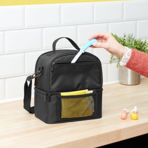 Sac isotherme repas 2 compartiments noir Badabulle