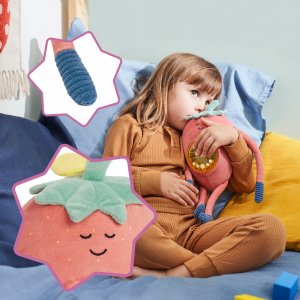 Veilleuse bébé peluche fraise barnabé Badabulle