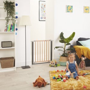 Barrière de sécurité safe & lock bois métal 73-81.5 cm Badabulle