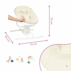 Balancelle latèrale créme (avec télécommande) Badabulle