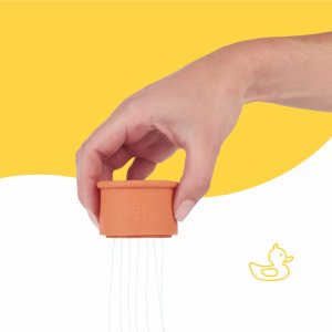 Jouet de bain bébé tasses empilables en silicone Badabulle