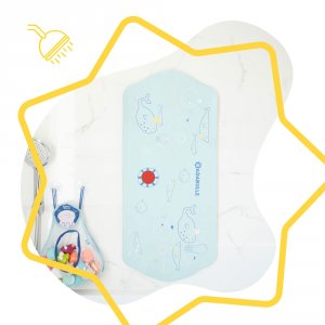 Tapis de bain bébé xxl bleu Badabulle