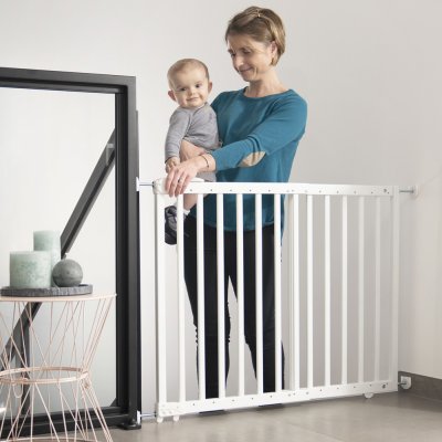 Barrière de sécurité déco pop 63-106 cm fixation vis et pression blanc