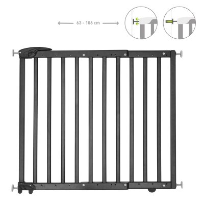 Barrière de sécurité Ultra-Extensible WEBABY Hêtre verni & Gris - AT4