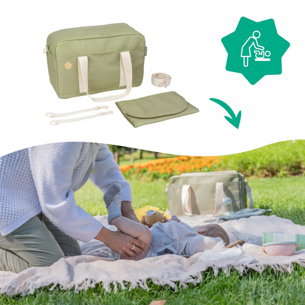 Sac à langer bowling olive Badabulle