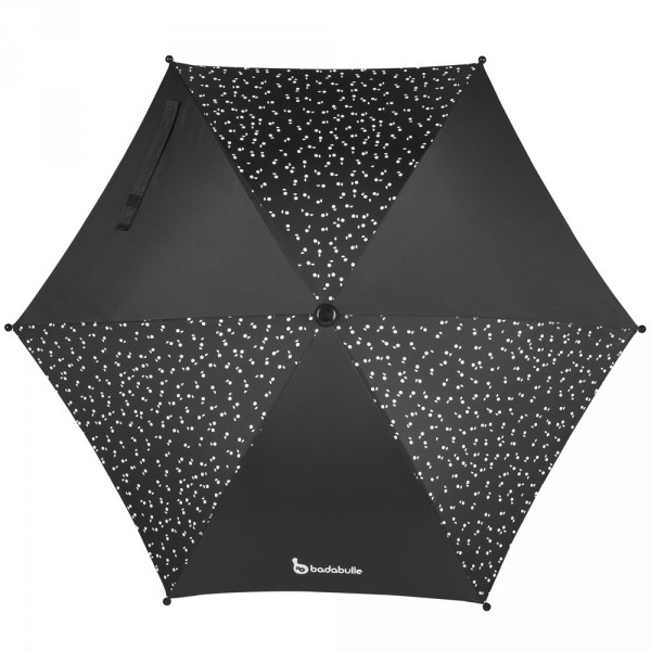 Ombrelle poussette anti-uv noire Badabulle