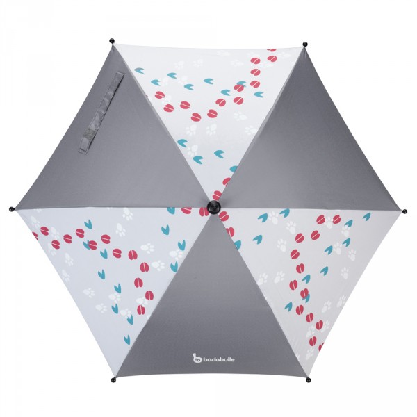 Ombrelle poussette anti-uv grise Badabulle
