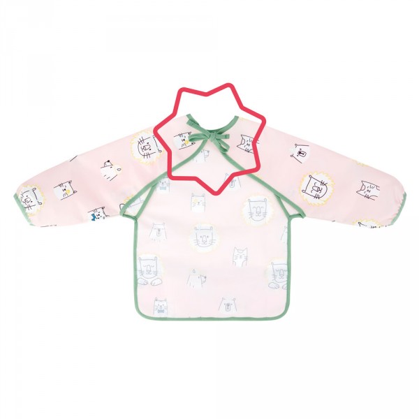 Bavoir manches longues rose Badabulle