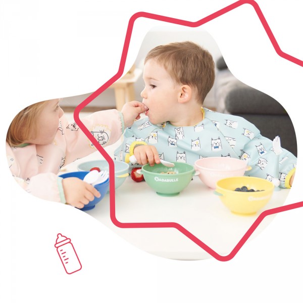 Bavoir manches longues bleu Badabulle