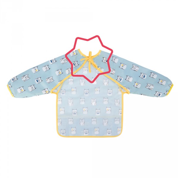 Bavoir manches longues bleu Badabulle