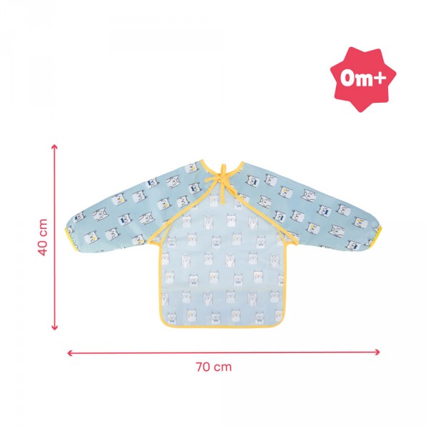 Bavoir manches longues bleu Badabulle