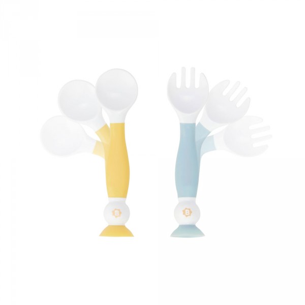 Lots de 2 couverts d'apprentissage flexibles Badabulle