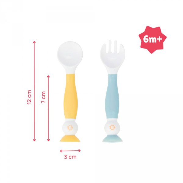 Lots de 2 couverts d'apprentissage flexibles Badabulle