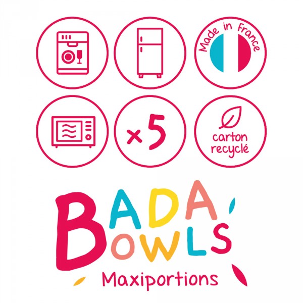 Lot de 5 maxi portions fun couleurs Badabulle