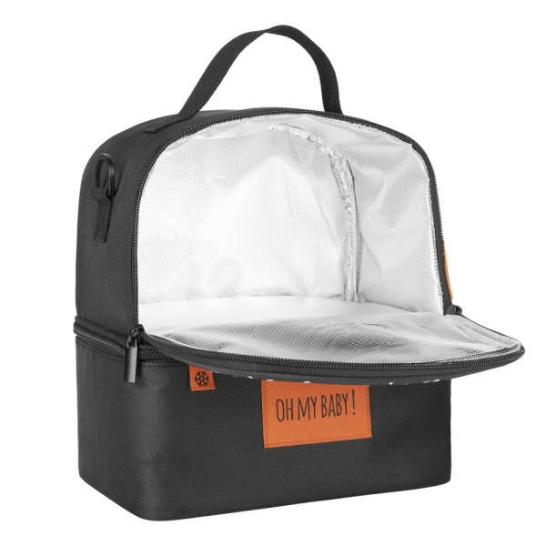 Sac isotherme repas 2 compartiments noir Badabulle