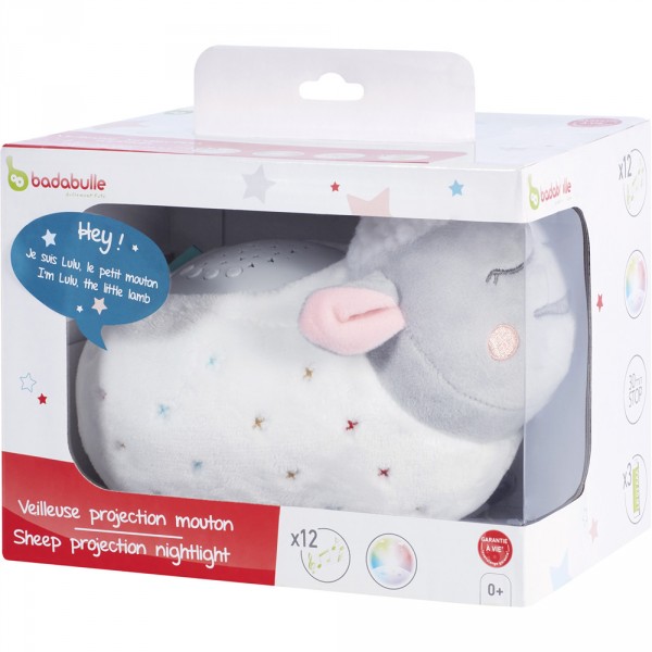 Veilleuse bébé peluche musicale mouton Badabulle