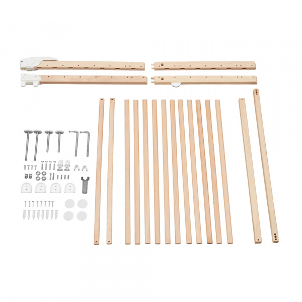 Barrière de sécurité déco pop 63-106 cm fixation vis et pression bois naturel Badabulle