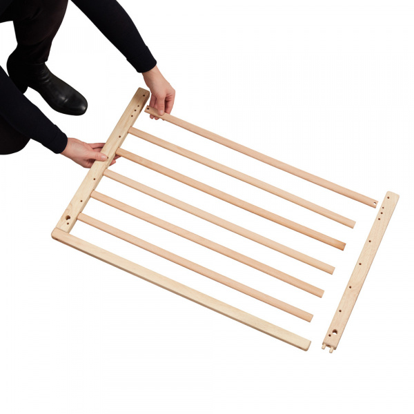 Barrière de sécurité déco pop 63-106 cm fixation vis et pression bois naturel Badabulle