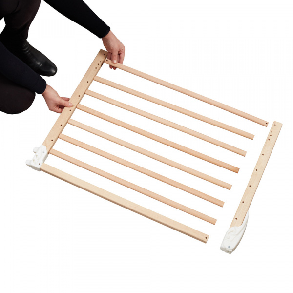 Barrière de sécurité déco pop 63-106 cm fixation vis et pression bois naturel Badabulle