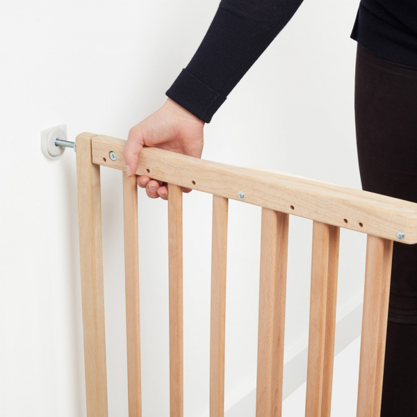 Barrière de sécurité déco pop 63-106 cm fixation vis et pression bois naturel Badabulle