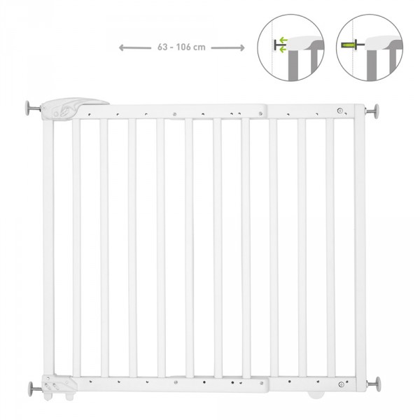 Barrière de sécurité déco pop 63-106 cm fixation vis et pression bois naturel Badabulle