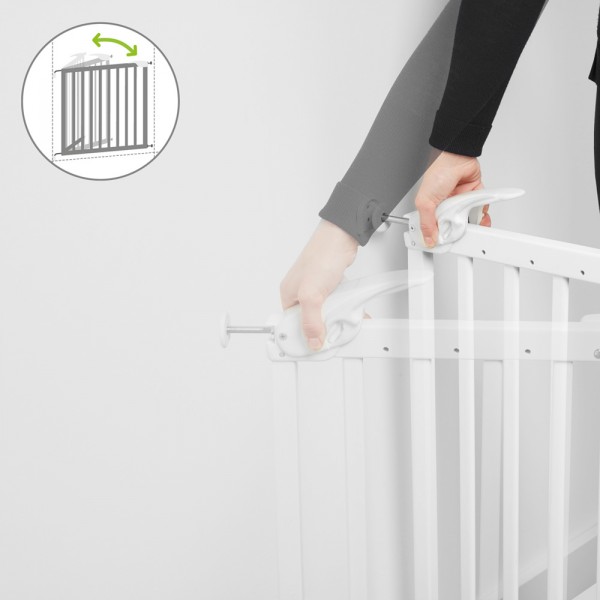 Barrière de sécurité déco pop 63-106 cm fixation vis et pression bois naturel Badabulle