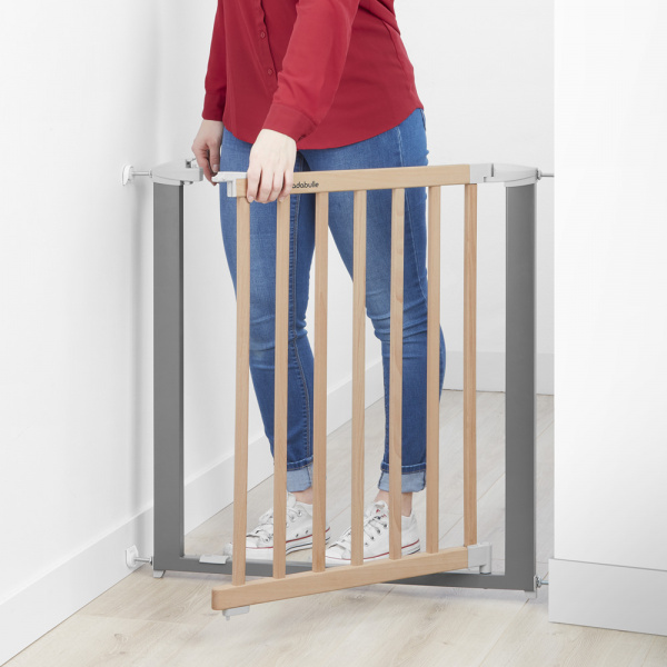 Barrière de sécurité safe & lock bois métal 73-81.5 cm Badabulle