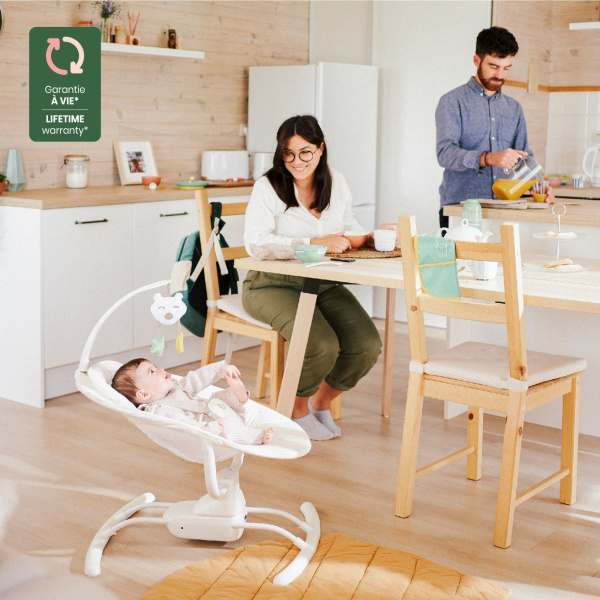 Balancelle latèrale créme (avec télécommande) Badabulle