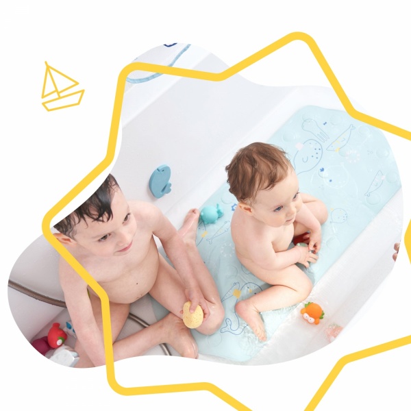 Tapis de bain bébé xxl bleu Badabulle