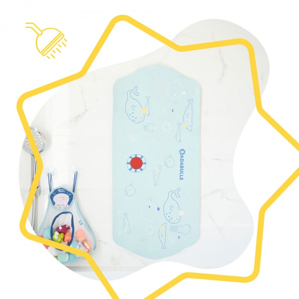 Tapis de bain bébé xxl bleu Badabulle