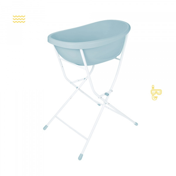 Baignoire baleine bleu + pied de baignoire avec tuyau Badabulle