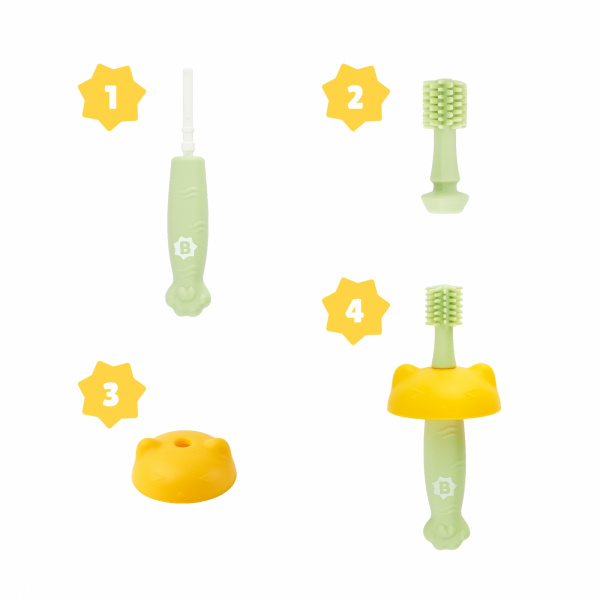 Brosse à dents évolutive en silicone Badabulle
