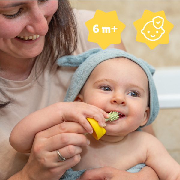 Brosse à dents évolutive en silicone Badabulle