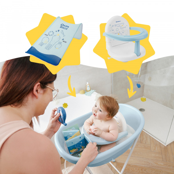 Baignoire bébé baleine bleu Badabulle