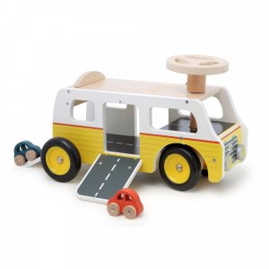 Porteur en bois 2 en 1 van / garage Vilac