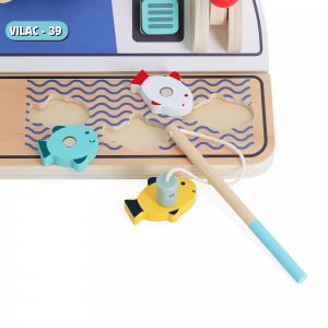 Panneau d'activités en bois tableau de bord bateau Vilac