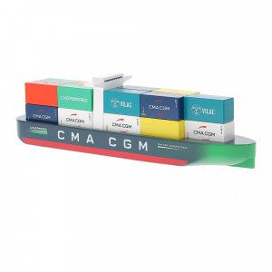 Jouet en bois pour enfant bateau porte-conteneurs Vilac