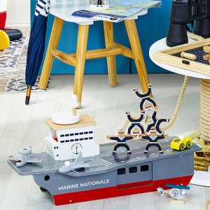 Jouet pour enfant porte-avions avec accessoires - marine nationale Vilac