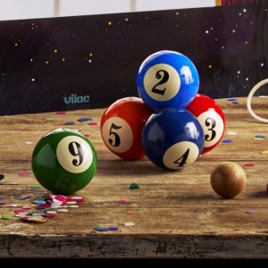 Jeu de pétanque pour enfant 6 boules - thème billard Vilac