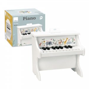 Piano en bois 18 touches blanc les animaux du monde - sarah betz Vilac
