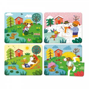 Coffret de 4 puzzles en bois - les 4 saisons Vilac