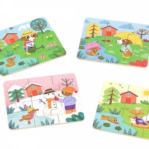 Coffret de 4 puzzles en bois - les 4 saisons Vilac