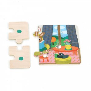 Coffret de 4 puzzles en bois - la maison Vilac