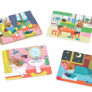 Coffret de 4 puzzles en bois - la maison Vilac