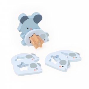 Puzzles 3d en bois animaux à compter et associer Vilac